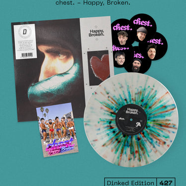Happy, Broken. (Green & Red Splatter Natural Vinyl Dinked Edition #427)