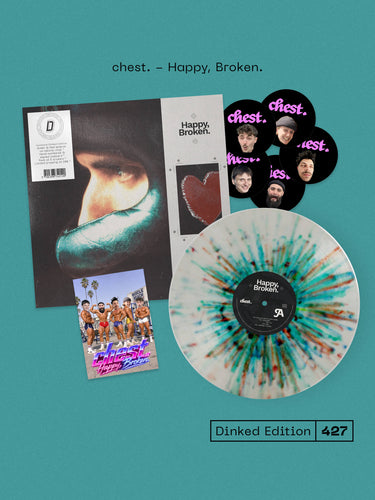 chest. - Happy, Broken. (Green & Red Splatter Natural Vinyl Dinked Edition #427)